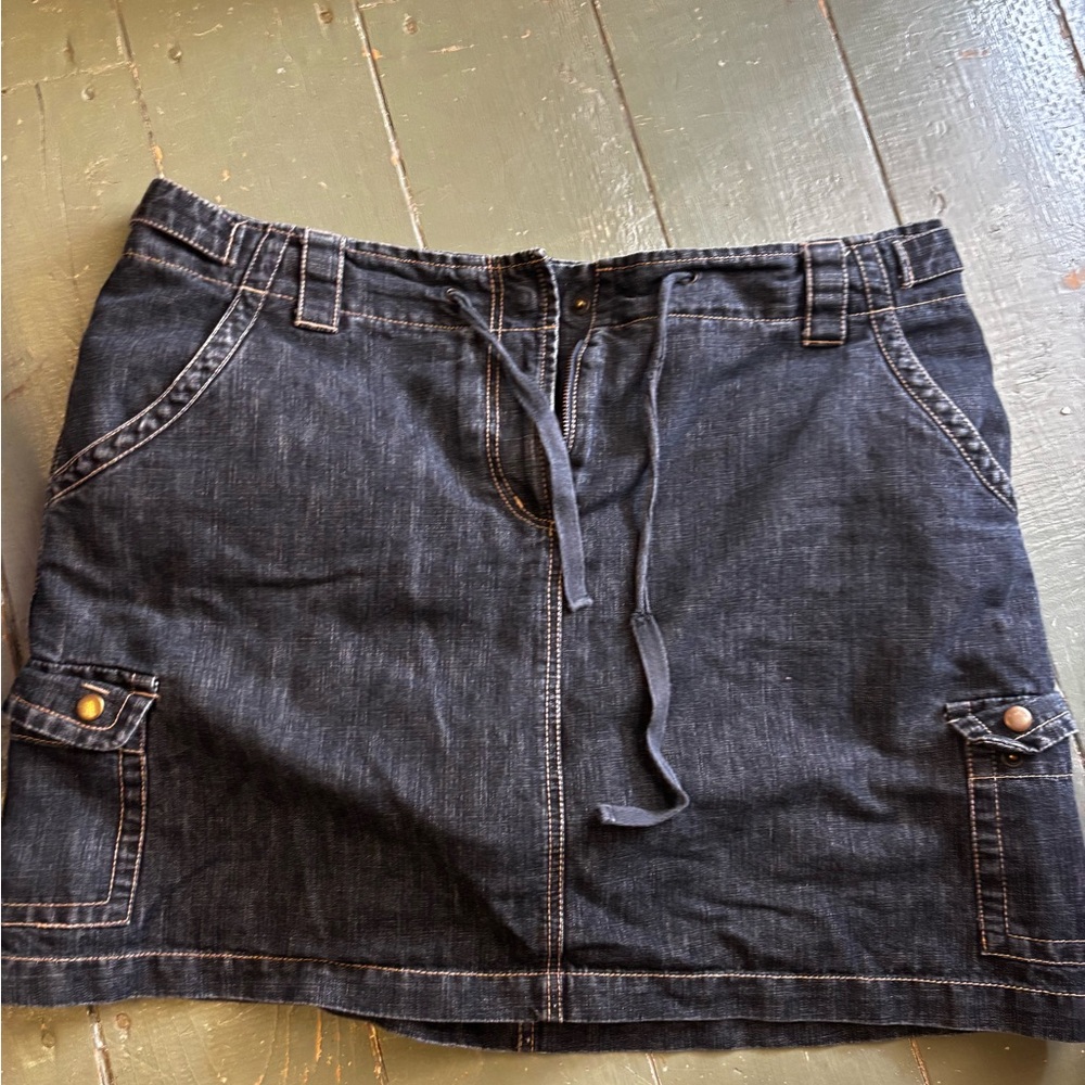 Denim Skirt with Pockets